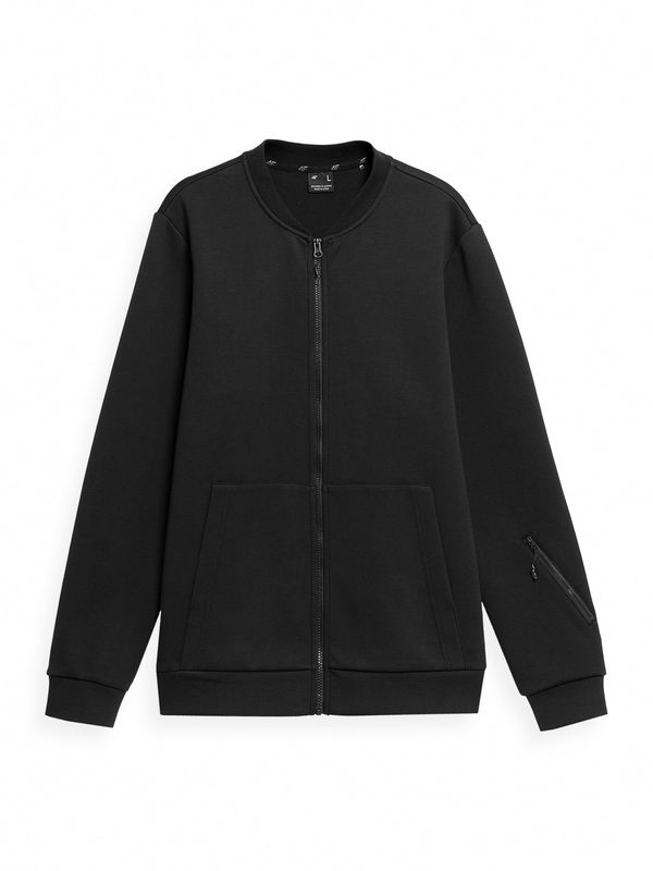 4F 4F Спортна жилетка с качулка  графитено сиво / черно