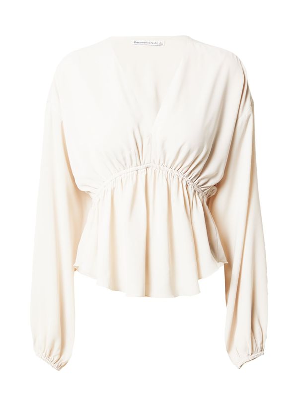 Abercrombie & Fitch Abercrombie & Fitch Блуза 'BABYDOLL'  сиво-бежово