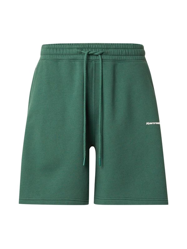 Abercrombie & Fitch Abercrombie & Fitch Панталон  смарагдово зелено / бяло