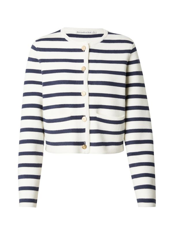 Abercrombie & Fitch Abercrombie & Fitch Плетена жилетка  нейви синьо / бяло