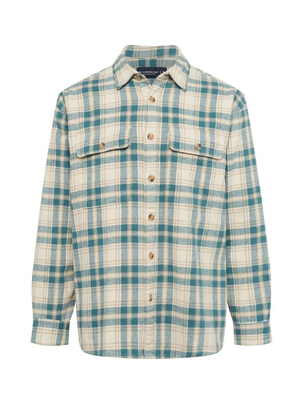 Abercrombie & Fitch Abercrombie & Fitch Риза  кремаво / тъмнобежово / нефритено зелено