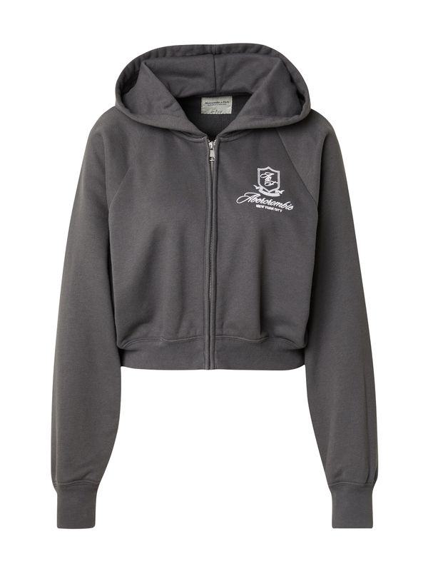 Abercrombie & Fitch Abercrombie & Fitch Суичъри с качулка 'SHRUNKEN SUN'  черно / бяло