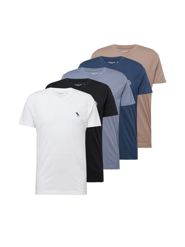 Abercrombie & Fitch Abercrombie & Fitch Тениска  гълъбово синьо / тъмносиньо / светлокафяво / черно / бяло