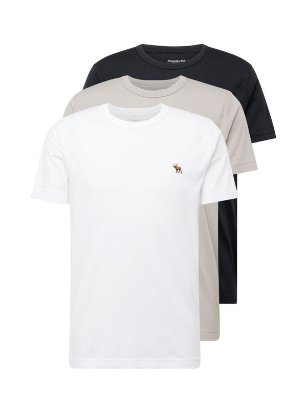 Abercrombie & Fitch Abercrombie & Fitch Тениска  кафяво / таупе сиво / черно / бяло