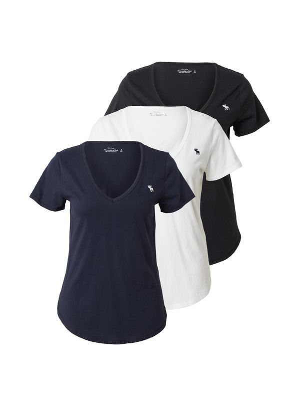 Abercrombie & Fitch Abercrombie & Fitch Тениска  нейви синьо / черно / бяло