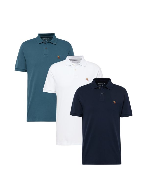 Abercrombie & Fitch Abercrombie & Fitch Тениска  нейви синьо / кафяво / петрол / бяло