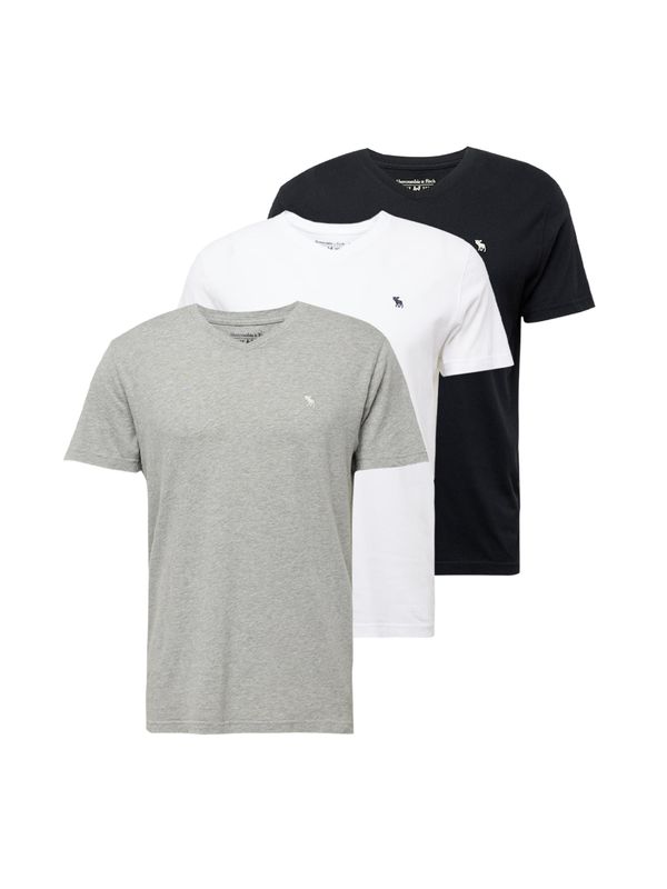 Abercrombie & Fitch Abercrombie & Fitch Тениска  сиво / черно / бяло