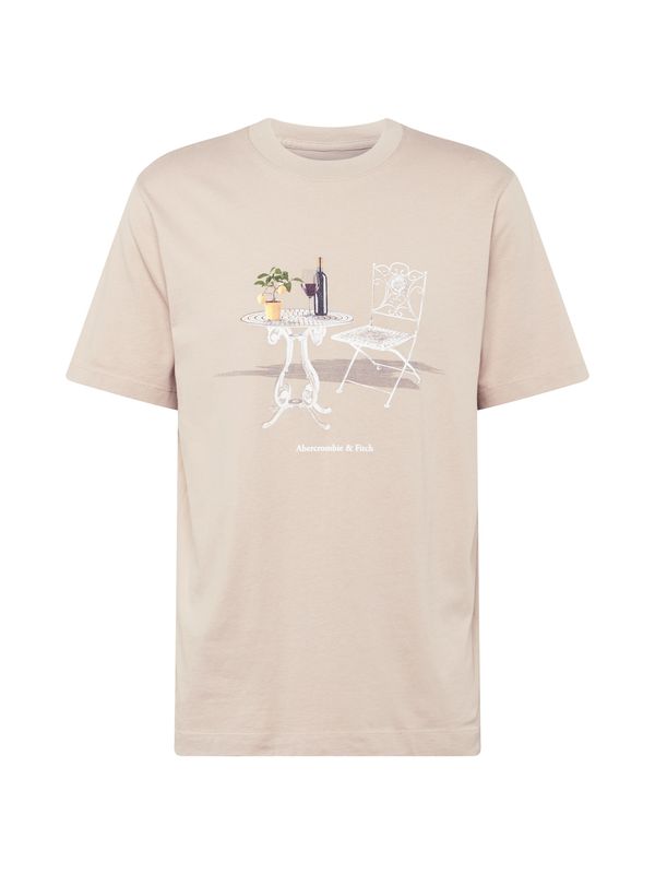 Abercrombie & Fitch Abercrombie & Fitch Тениска  телесен цвят / бяло