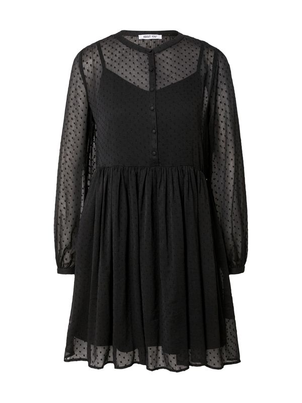 ABOUT YOU ABOUT YOU Рокля тип риза 'Payton'  черно / прозрачно