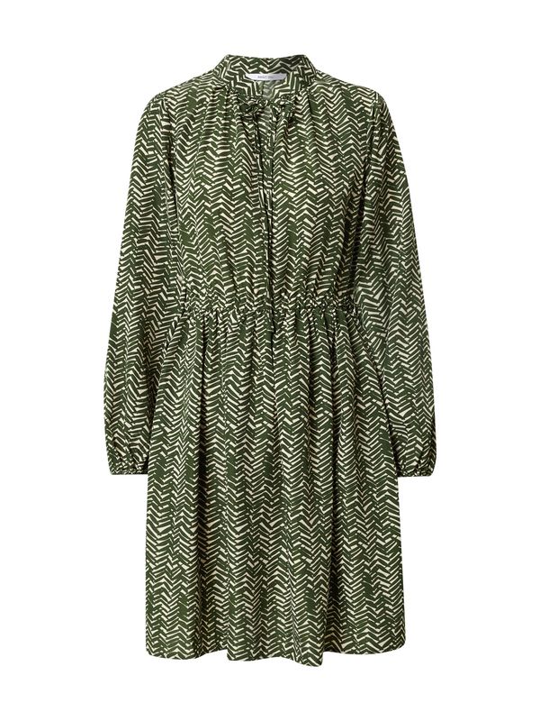 ABOUT YOU ABOUT YOU Рокля тип риза 'Tessy'  тъмнозелено / бял памук