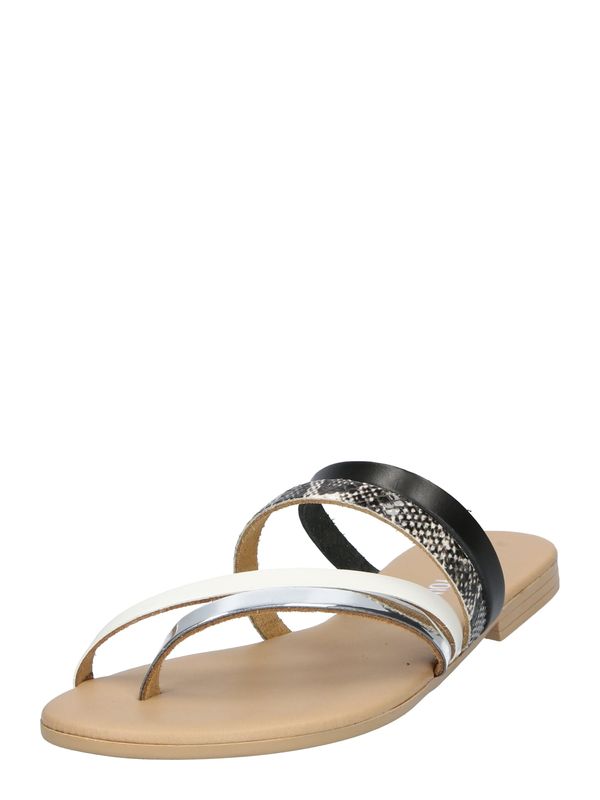 ABOUT YOU ABOUT YOU Сандали с разделител за пръстите 'FLORENTINE'  черно / сребърно / бяло