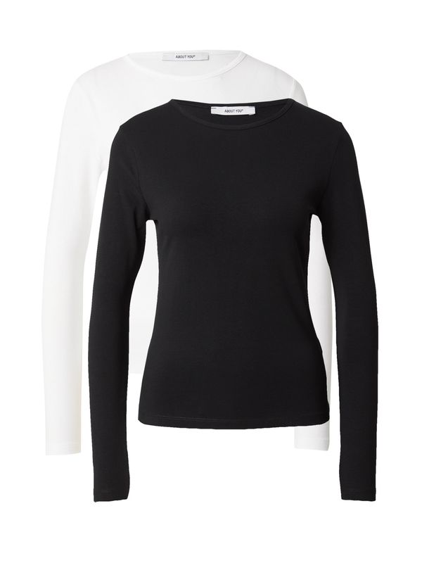 ABOUT YOU ABOUT YOU Тениска '2er pack Layla'  черно / бяло