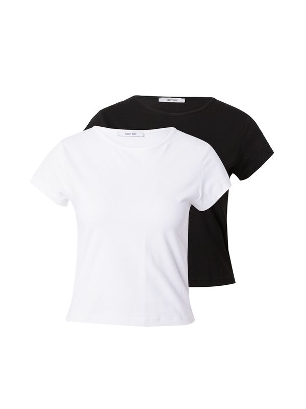 ABOUT YOU ABOUT YOU Тениска '2er pack Lucky'  черно / бяло