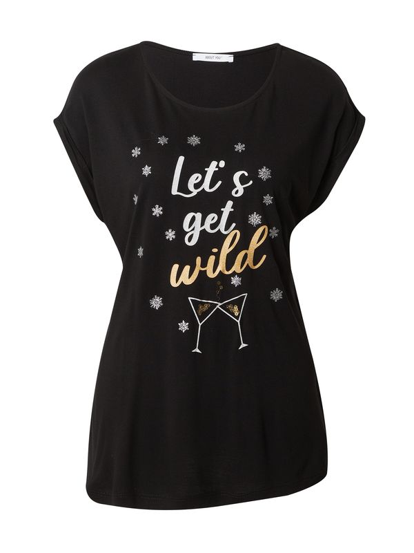 ABOUT YOU ABOUT YOU Тениска 'Betty'  злато / черно / сребърно