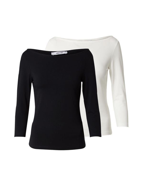 ABOUT YOU ABOUT YOU Тениска 'Hedda'  черно / бяло