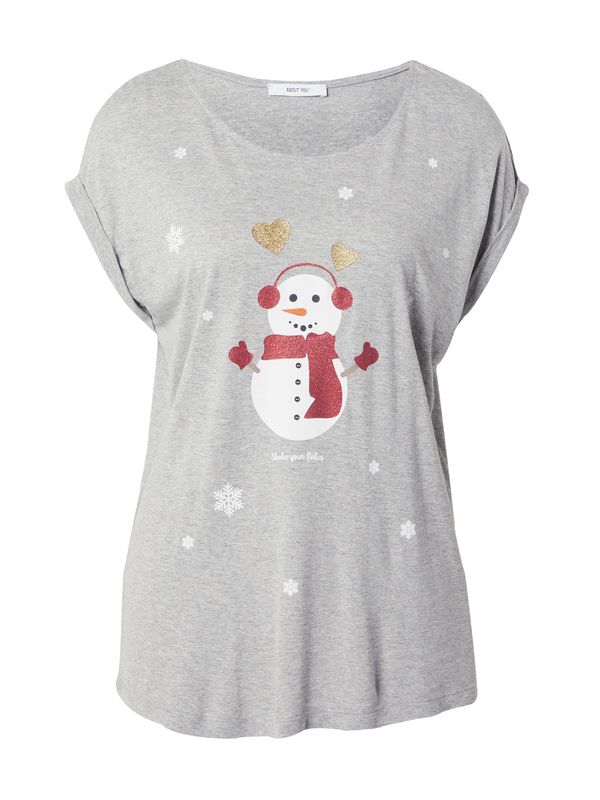 ABOUT YOU ABOUT YOU Тениска  злато / сив меланж / карминено червено / бяло