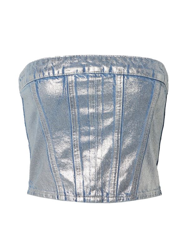 ABOUT YOU x irinassw ABOUT YOU x irinassw Топ 'Dotta'  синьо / сребърно