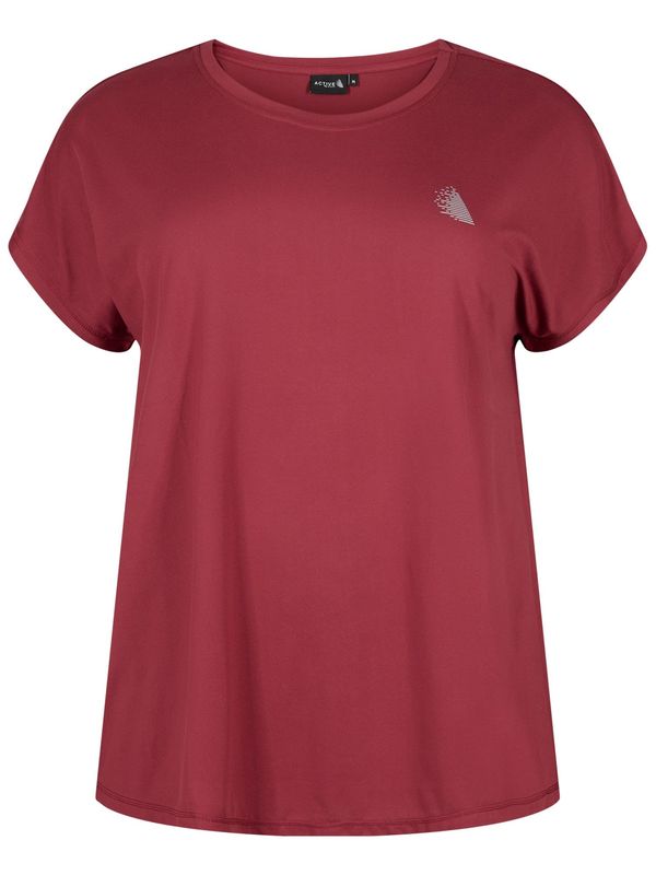 Active by Zizzi Active by Zizzi Функционална тениска 'Abasic'  бургундово червено / бяло