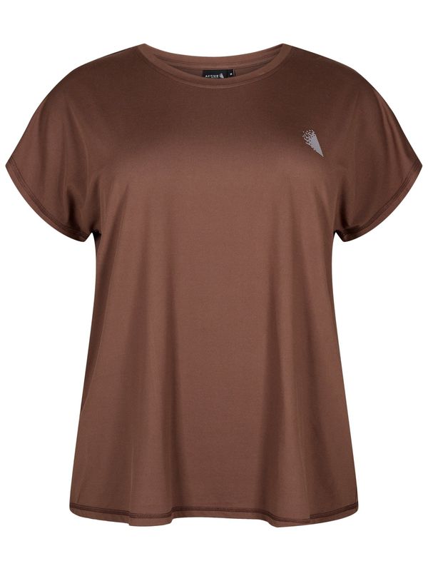 Active by Zizzi Active by Zizzi Функционална тениска 'Abasic'  кафяво / светлосиво