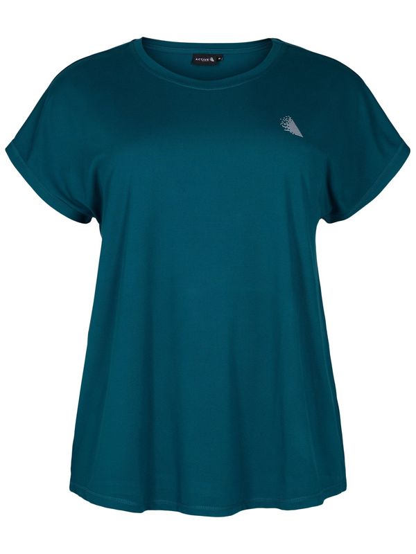 Active by Zizzi Active by Zizzi Функционална тениска 'Abasic'  сиво / смарагдово зелено