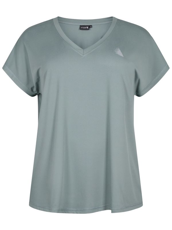 Active by Zizzi Active by Zizzi Функционална тениска 'ABASIC'  зелено / бяло