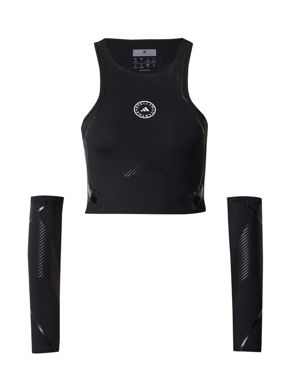 ADIDAS BY STELLA MCCARTNEY ADIDAS BY STELLA MCCARTNEY Спортен топ 'Truepace'  сиво / черно / бяло