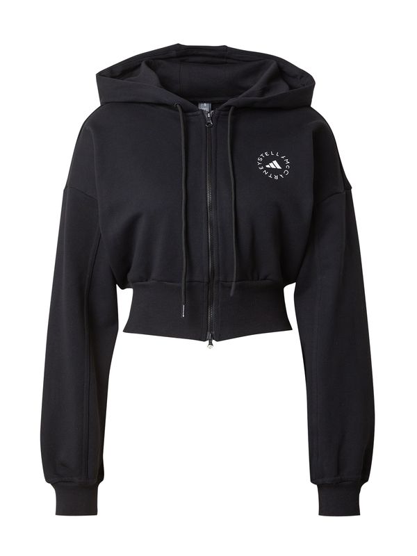 ADIDAS BY STELLA MCCARTNEY ADIDAS BY STELLA MCCARTNEY Спортна жилетка с качулка  черно / бяло