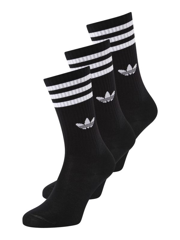 ADIDAS ORIGINALS ADIDAS ORIGINALS Къси чорапи 'SOLID CREW'  черно / бяло
