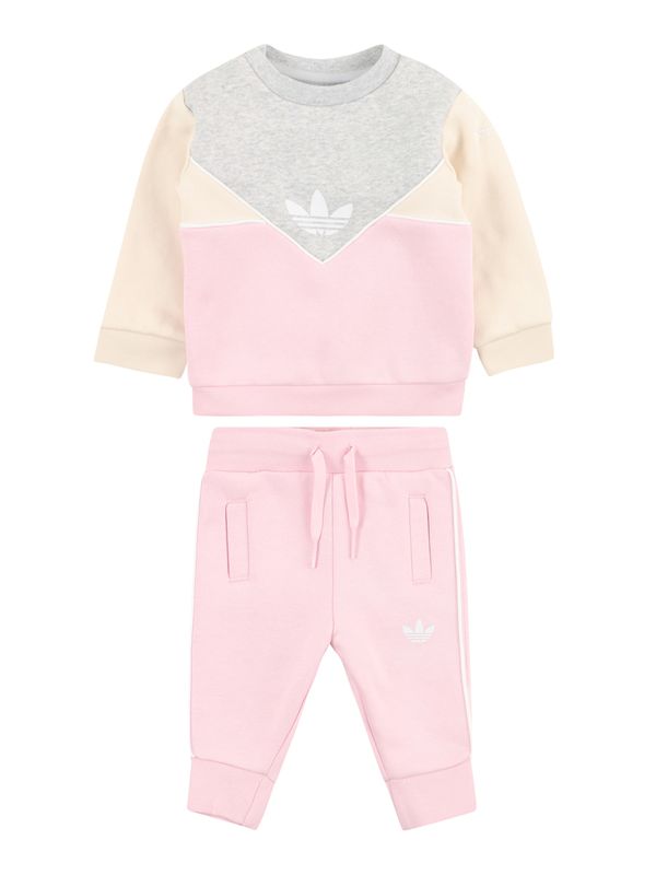 ADIDAS ORIGINALS ADIDAS ORIGINALS Облекло за бягане 'Adicolor Crew'  бежово / сив меланж / розово / бяло