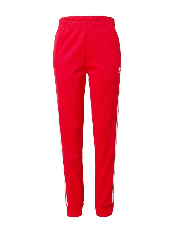ADIDAS ORIGINALS ADIDAS ORIGINALS Панталон 'Adicolor Classics Cuffed'  червено / бяло