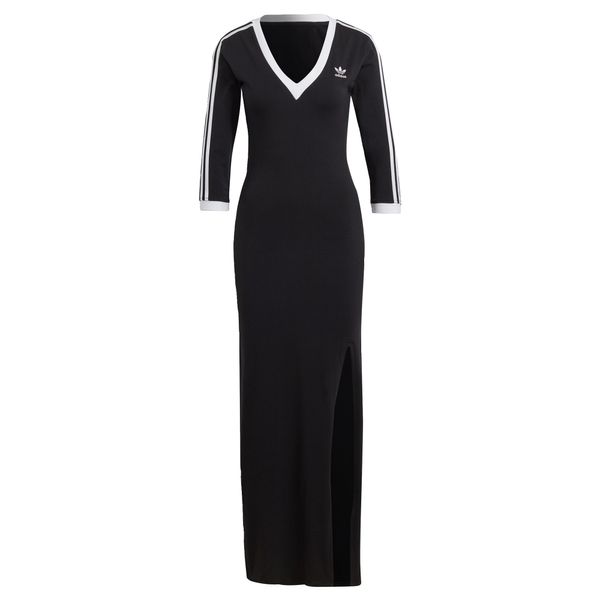 ADIDAS ORIGINALS ADIDAS ORIGINALS Рокля 'Adicolor Classics 3-Stripes Maxi'  черно / бяло
