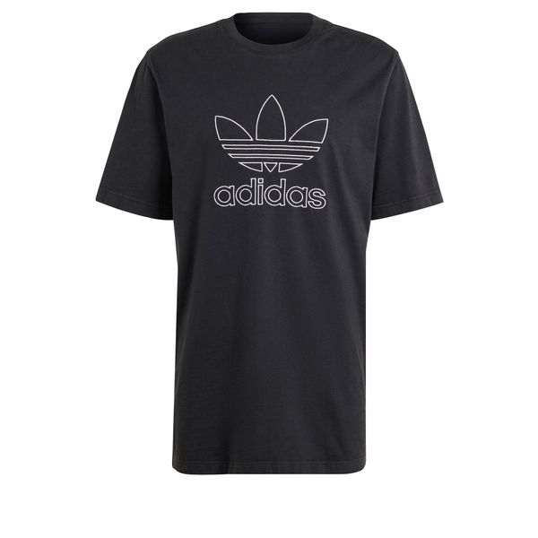 ADIDAS ORIGINALS ADIDAS ORIGINALS Тениска 'Adicolor Outline Trefoil'  черно / бяло