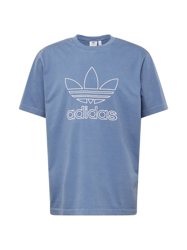 ADIDAS ORIGINALS ADIDAS ORIGINALS Тениска 'Adicolor Outline Trefoil'  опушено синьо / бяло