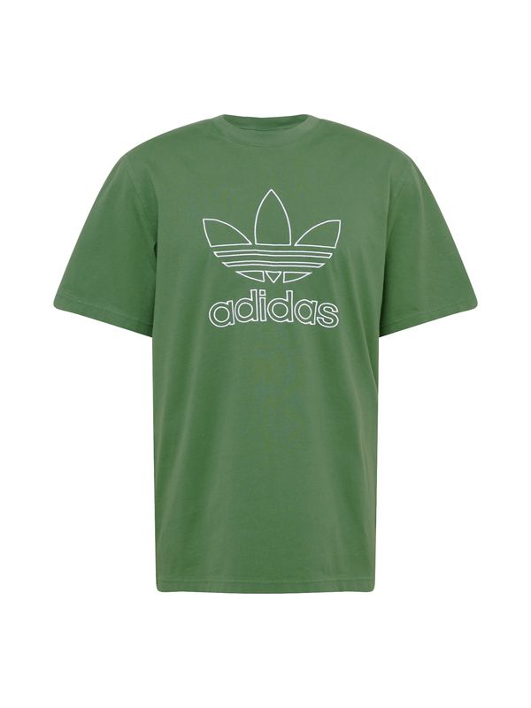 ADIDAS ORIGINALS ADIDAS ORIGINALS Тениска 'Adicolor Outline Trefoil'  светлозелено / бяло