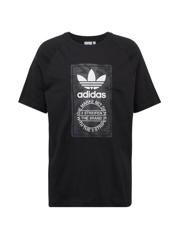 ADIDAS ORIGINALS ADIDAS ORIGINALS Тениска 'Camo Tongue'  тъмносиво / черно / бяло