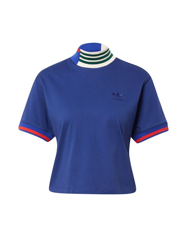 ADIDAS ORIGINALS ADIDAS ORIGINALS Тениска 'Rib Collar '  синьо / червено / мръсно бяло