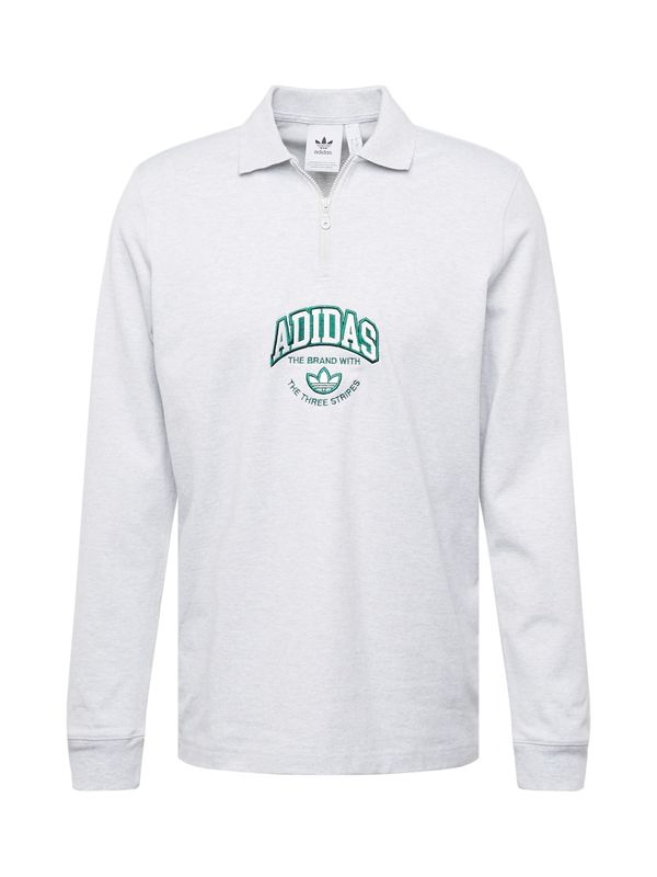 ADIDAS ORIGINALS ADIDAS ORIGINALS Тениска  сив меланж / смарагдово зелено