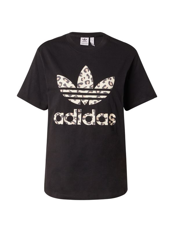 ADIDAS ORIGINALS ADIDAS ORIGINALS Тениска 'Trefoil'  бежово / екрю / антрацитно черно / черно