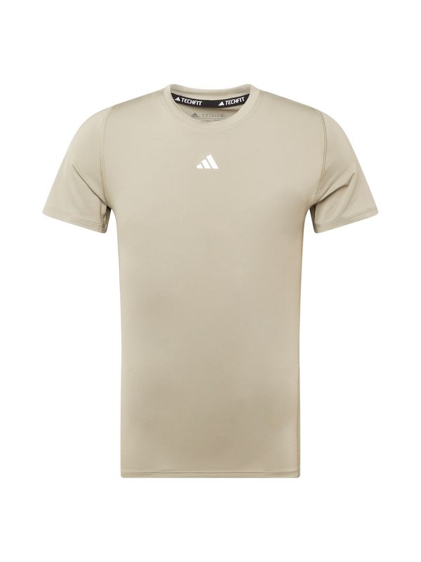 ADIDAS PERFORMANCE ADIDAS PERFORMANCE Функционална тениска 'Techfit'  светлобежово / бяло
