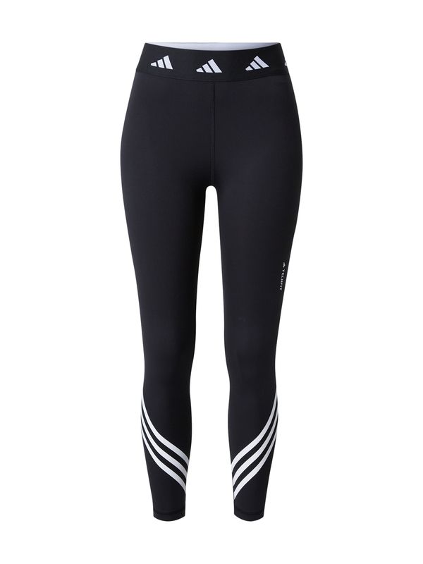 ADIDAS PERFORMANCE ADIDAS PERFORMANCE Спортен панталон 'Techfit 3-Stripes'  черно / бяло