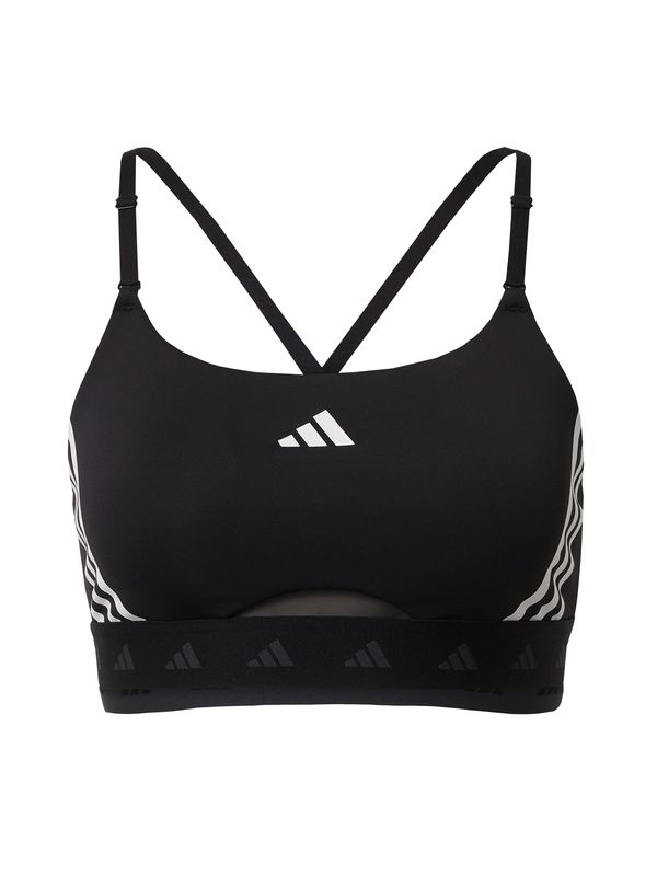 ADIDAS PERFORMANCE ADIDAS PERFORMANCE Спортен сутиен 'Aeroreact Hyperglam Light Support'  сиво / черно / бяло