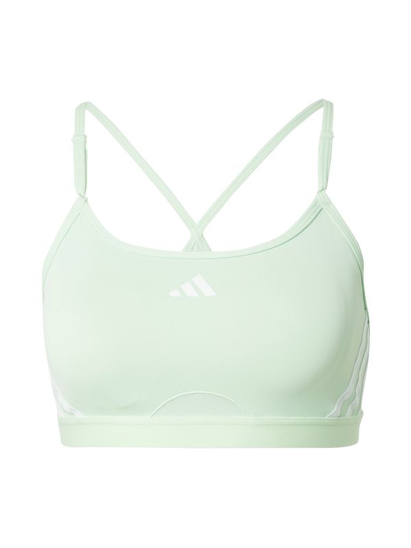 ADIDAS PERFORMANCE ADIDAS PERFORMANCE Спортен сутиен 'Aeroreact Light Support 3Stripes'  пастелно зелено / бяло