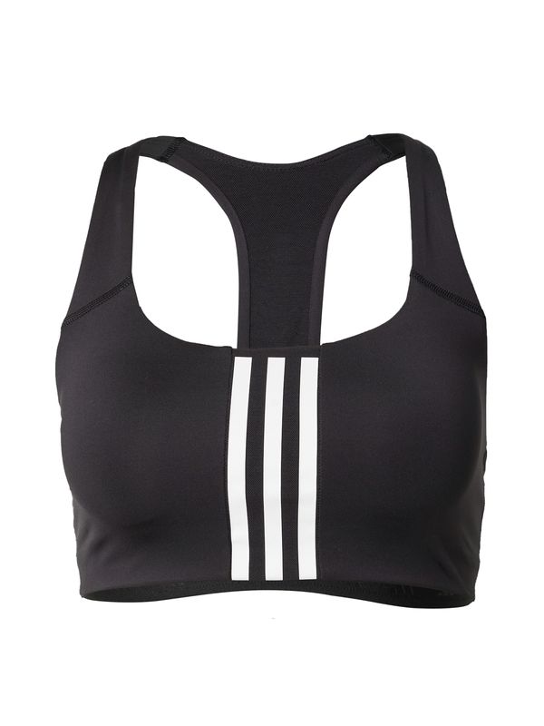 ADIDAS PERFORMANCE ADIDAS PERFORMANCE Спортен сутиен 'Powerimpact Training Medium-support 3-stripes'  черно / бяло