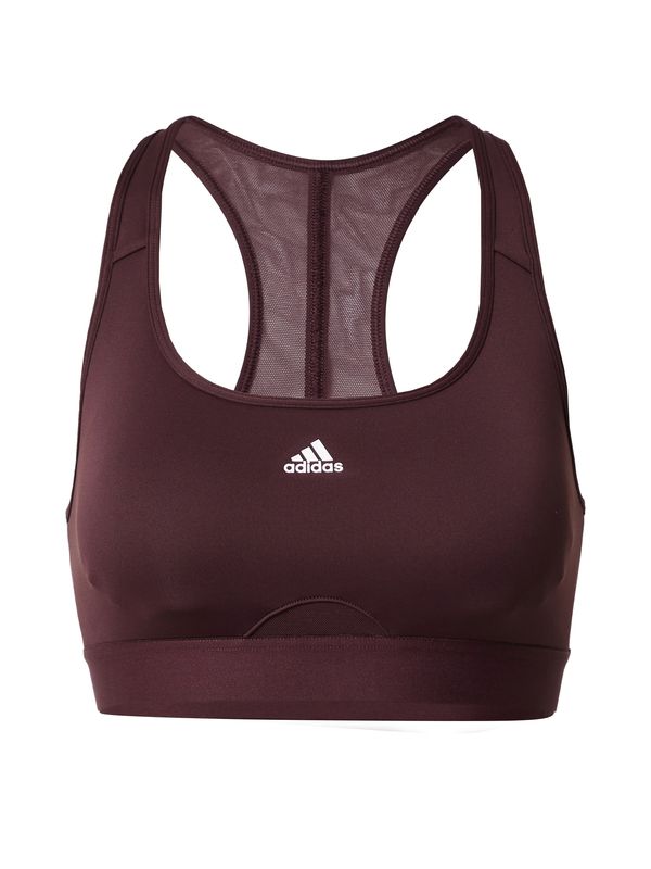 ADIDAS PERFORMANCE ADIDAS PERFORMANCE Спортен сутиен 'Powerreact Medium-Support'  кафяво / бяло