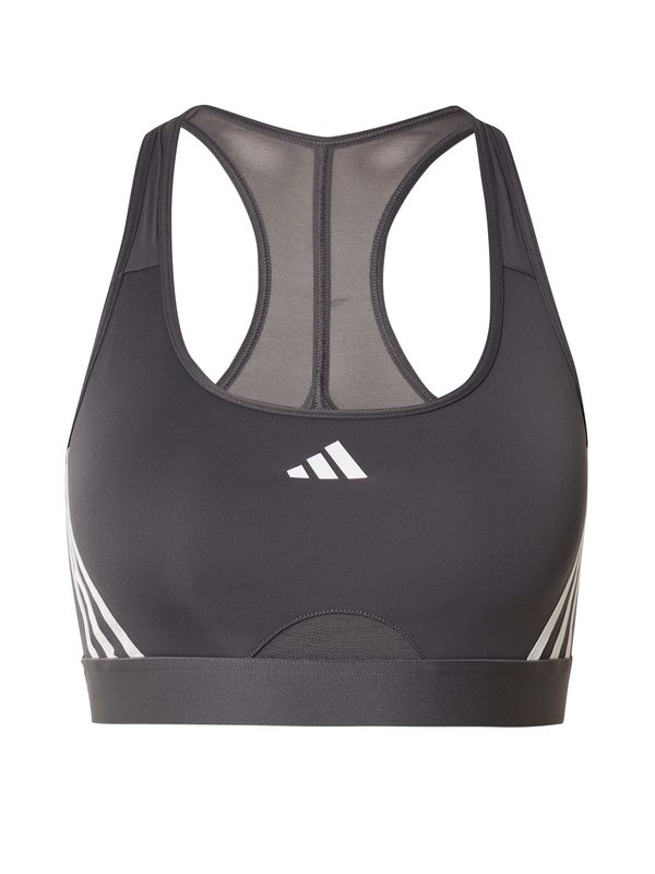 ADIDAS PERFORMANCE ADIDAS PERFORMANCE Спортен сутиен 'POWERREACT'  тъмносиво / бяло