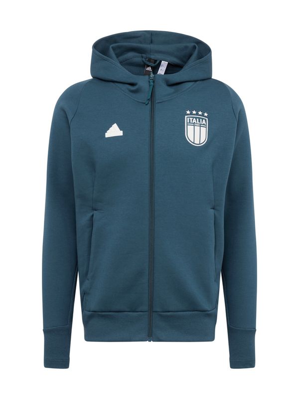 ADIDAS PERFORMANCE ADIDAS PERFORMANCE Спортна жилетка с качулка 'Italy Travel'  морскосиньо / бяло