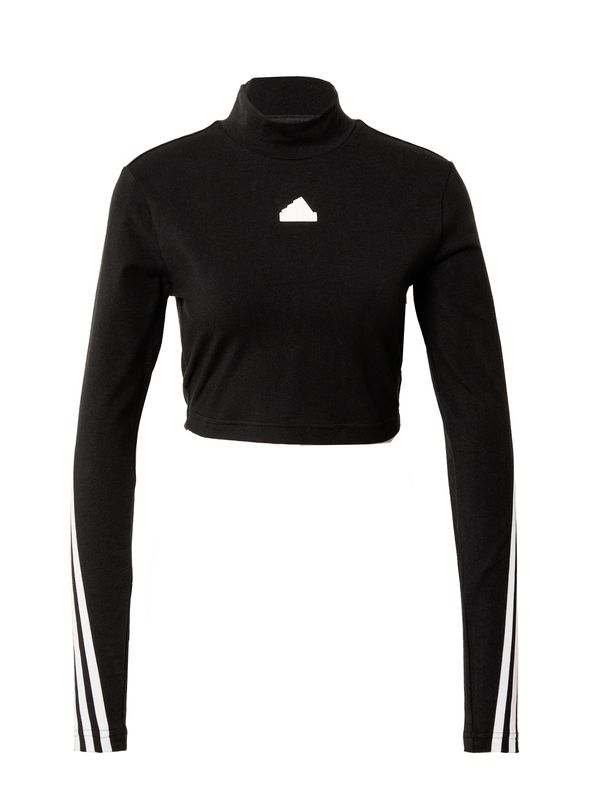 ADIDAS SPORTSWEAR ADIDAS SPORTSWEAR Функционална тениска 'Future Icons 3-Stripes Mock Neck'  черно / бяло