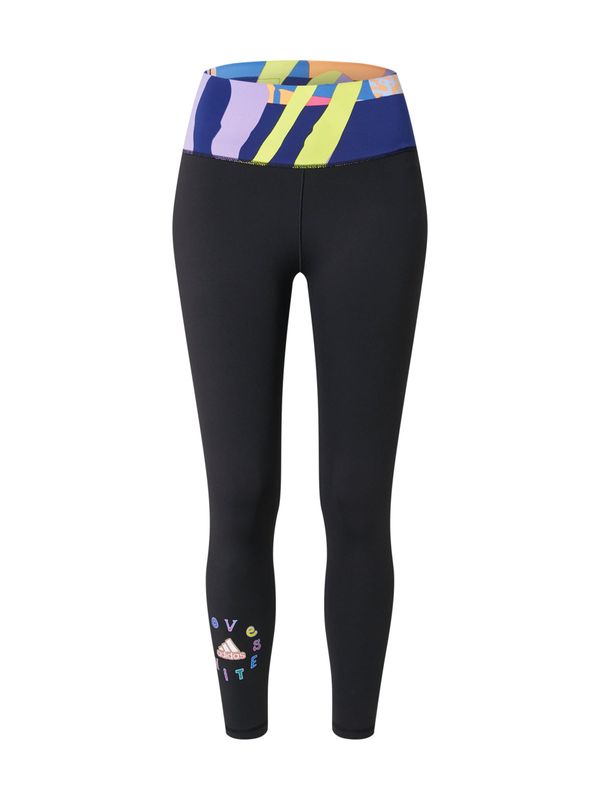 ADIDAS SPORTSWEAR ADIDAS SPORTSWEAR Спортен панталон 'Love Unites Believe'  синьо / лимоненожълто / оранжево / черно