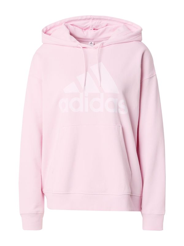 ADIDAS SPORTSWEAR ADIDAS SPORTSWEAR Спортен суитшърт с качулка 'Essentials Big Logo French Terry'  бледорозово / бяло