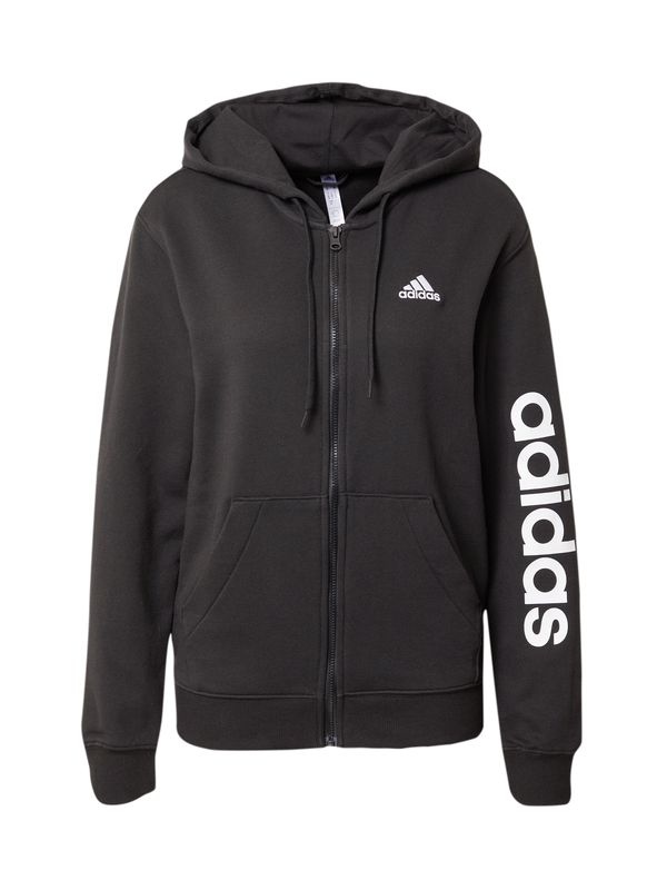 ADIDAS SPORTSWEAR ADIDAS SPORTSWEAR Спортен суитшърт с качулка 'Essentials'  черно / бяло